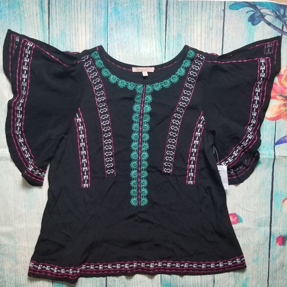 Gibson Latimer embroidered top size XS NWT - Picture 4 of 7